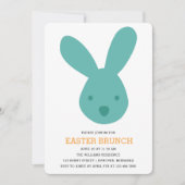 Niedlicher Bunny Head Oaster Brunch Einladung (Vorderseite)