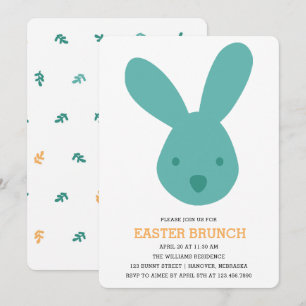 Niedlicher Bunny Head Oaster Brunch Einladung