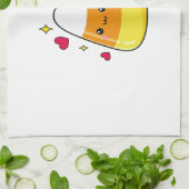 Niedlicher Bunny Hugging Candy Corn Geschirrtuch (Gefaltet)