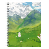 Niedlicher Bunny in Mountain View Spiral Notebook Notizblock (Vorderseite)