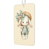 Niedlicher Bunny in Overalls mit Strohhut & Bow Autolufterfrischer (Links)