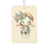 Niedlicher Bunny in Overalls mit Strohhut & Bow Autolufterfrischer (Rückseite)