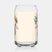 Niedlicher Bunny in Overalls mit Strohhut & Bow Dosenglas (Links)