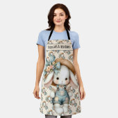 Niedlicher Bunny in Overalls mit Strohhut & Bow Schürze (Getragen)