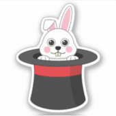 Niedlicher Bunny in Wizard Hat Aufkleber (Vorderseite)