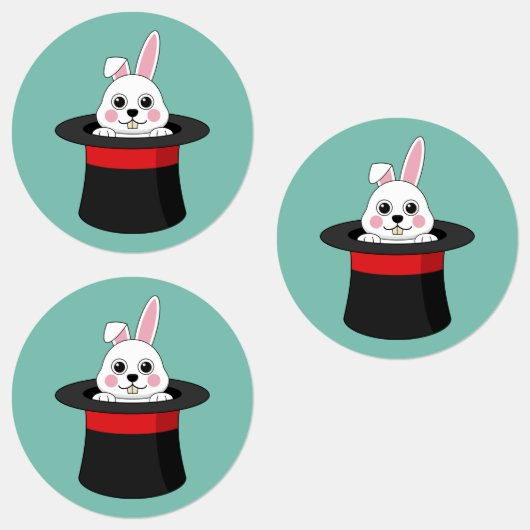 Niedlicher Bunny in Wizard Hat Etiketten (Gruppe)