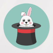 Niedlicher Bunny in Wizard Hat Etiketten (Design 1)
