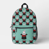 Niedlicher Bunny in Wizard Hat Pattern Bedruckter Rucksack (Vorderseite)