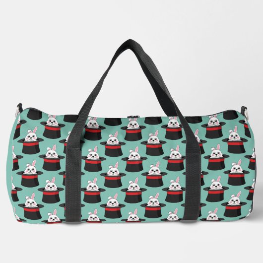 Niedlicher Bunny in Wizard Hat Pattern Duffle Bag (Vorderseite)