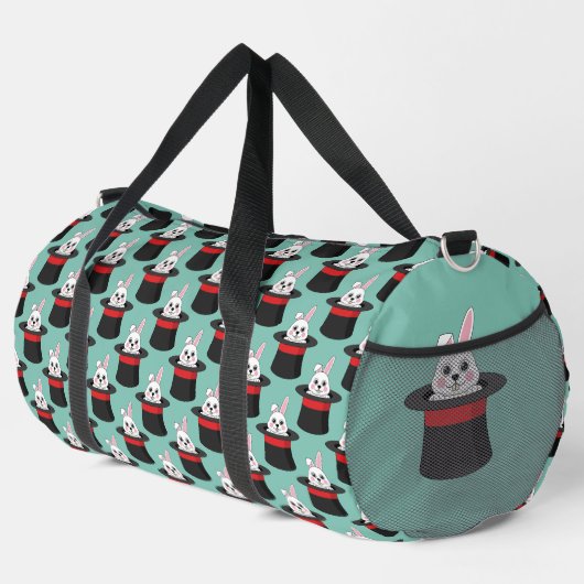 Niedlicher Bunny in Wizard Hat Pattern Duffle Bag (Rechte Ecke)