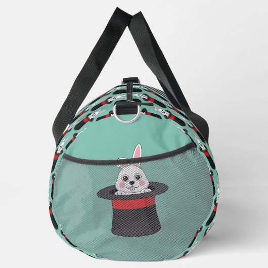Niedlicher Bunny in Wizard Hat Pattern Duffle Bag (Rechts)