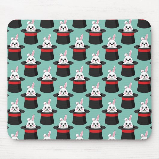 Niedlicher Bunny in Wizard Hat Pattern Mousepad (Vorne)