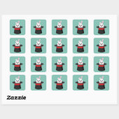 Niedlicher Bunny in Wizard Hat Quadratischer Aufkleber (Blatt)