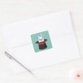 Niedlicher Bunny in Wizard Hat Quadratischer Aufkleber (Umschlag)