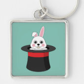 Niedlicher Bunny in Wizard Hat Schlüsselanhänger (Vorne)
