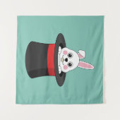 Niedlicher Bunny in Wizard Hat Wandteppich (Vorderseite (Horizontal))