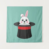 Niedlicher Bunny in Wizard Hat Wandteppich (Vorderseite)