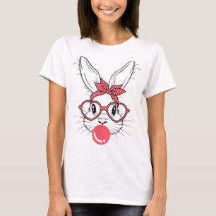 Niedlicher Bunny mit Bandana-Brille und Bubblegum  T-Shirt