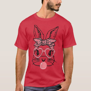 Niedlicher Bunny mit Bandana Herzbrille Bubblegum T-Shirt