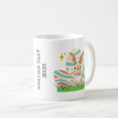Niedlicher Bunny mit benutzerdefiniertem Text Kaffeetasse (VorderseiteRechts)