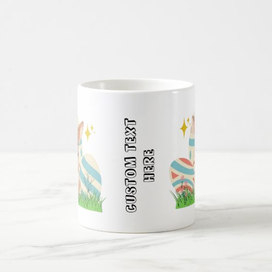 Niedlicher Bunny mit benutzerdefiniertem Text Kaffeetasse (Mittel)