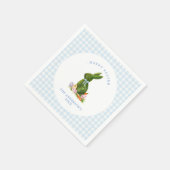 Niedlicher Bunny mit Blue Gingham Grenze Ostern Br Serviette (Ecke)