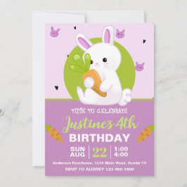 Niedlicher Bunny mit Carrot Geburtstagsparty Einladung
