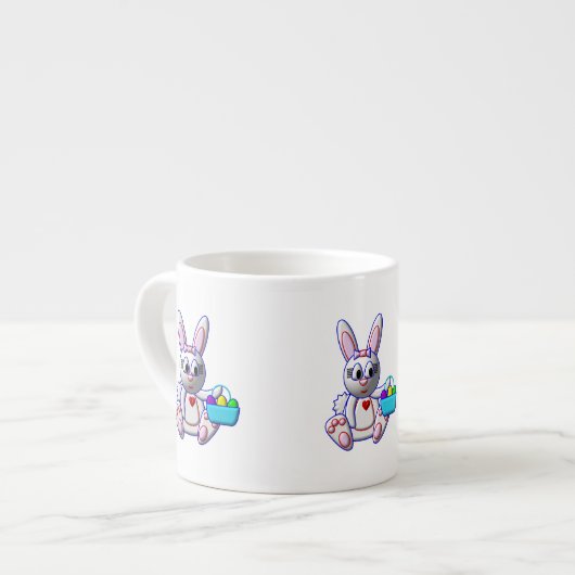 Niedlicher Bunny mit einem Korb Espressotasse (Vorderseite Links)