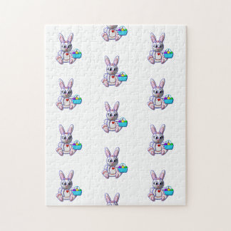 Niedlicher Bunny mit einem Korb Puzzle