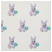 Niedlicher Bunny mit einem Korb Stoff (Muster)