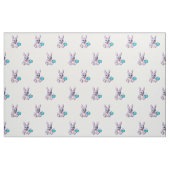 Niedlicher Bunny mit einem Korb Stoff (Fat Quarter (45,7 x 55,9 cm))