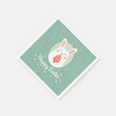 Niedlicher Bunny mit Osterhi | Serviette (Ecke)
