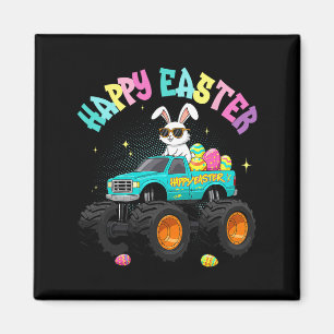 Niedlicher Bunny Monster Truck Happy Osterfest für Magnet