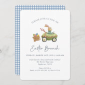 Niedlicher Bunny, Osterhasen Weißer Brunch Einladung (Vorne/Hinten)