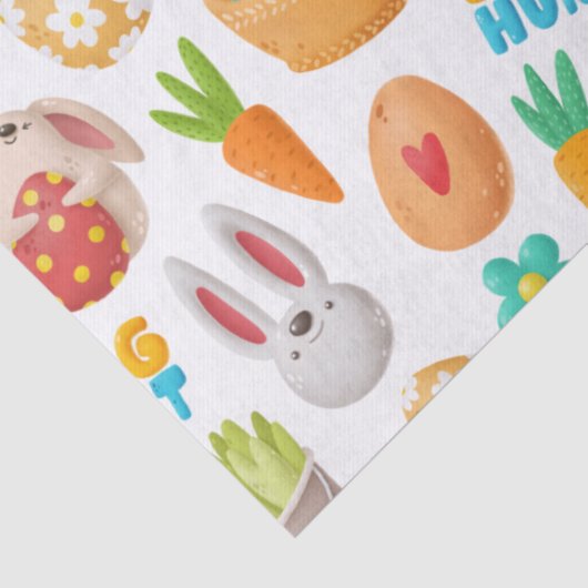 Niedlicher Bunny, Osterkörbe und Eierdekoupage Seidenpapier (Detail)