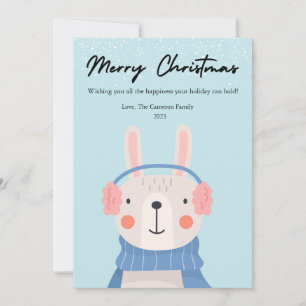 Niedlicher Bunny Pet Lover Weihnachtswohnung Feiertagskarte