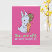 Niedlicher Bunny Pun I Don't Carrot ganz Funny Geb Karte (Gelbe Blume)
