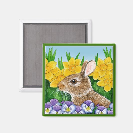 Niedlicher Bunny Rabbit Frühjahrsmagnet Magnet (Vorderseite/Rückseite)