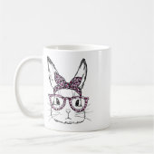 Niedlicher Bunny Rabbit Leopard Gles Happy Osterta Kaffeetasse (Links)