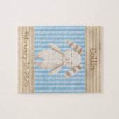 Niedlicher Bunny Rabbit Monogram Spaß Puzzle (Horizontal)