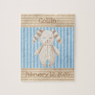 Niedlicher Bunny Rabbit Monogram Spaß Puzzle