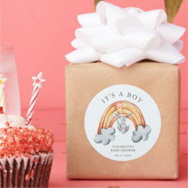 Niedlicher Bunny Rainbow Runder Aufkleber