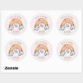 Niedlicher Bunny Rainbow Runder Aufkleber (Blatt)