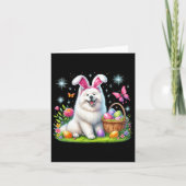 Niedlicher Bunny Samoyed Dog Ostereier Aktionskorb Karte (Vorderseite)