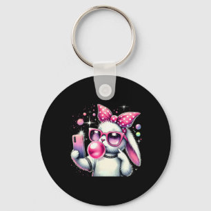 Niedlicher Bunny Selfie Bubblegum Ästhetische Oste Schlüsselanhänger
