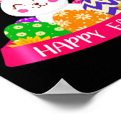 Niedlicher Bunny Spring Hunt Eggs Rabbit Happy Oas Poster (Ecke)