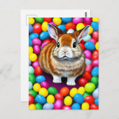 Niedlicher Bunny und Jellybeans Postkarte (Vorne/Hinten)