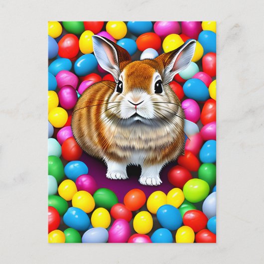 Niedlicher Bunny und Jellybeans Postkarte (Vorderseite)