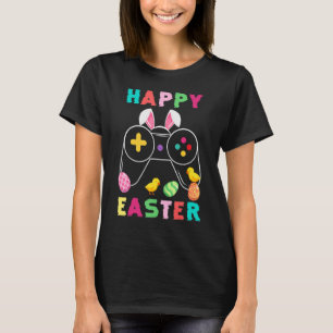 Niedlicher Bunny Video Game Controller Gamer Happy T-Shirt