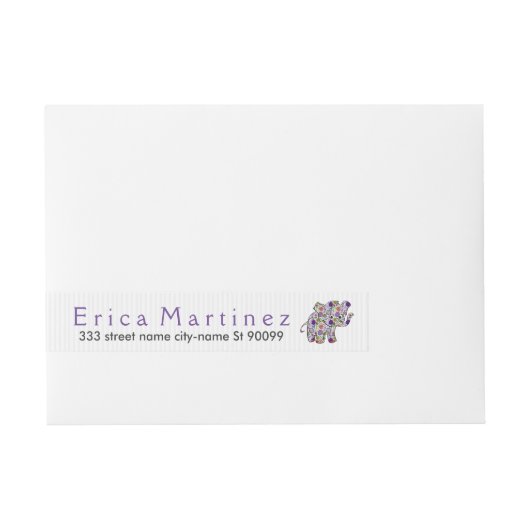 Niedlicher bunter Babyelephon Rundum-Adressaufkleber (Vorderseite)